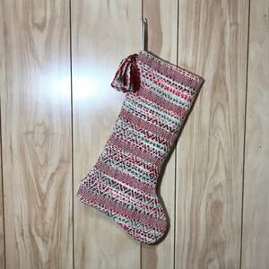 NWT Allstate Floral Yarn Christmas Stocking with Tassel
